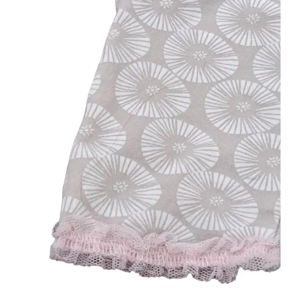 Naartjie Gray Floral With Pink Tulle Capris Girls Size XS 3 Years